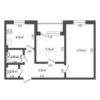Продаем двухкомнатную квартиру, 49.4 м², этаж 2 из 3. Фото 6