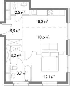 Продам однокомнатную квартиру, 45.8 м², 10 мин. до метро пешком, этаж 15 из 22. Фото 1