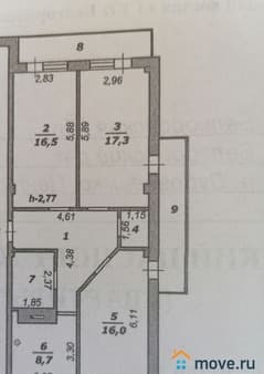 Продаем трехкомнатную квартиру, 78 м², этаж 4 из 6. Фото 5