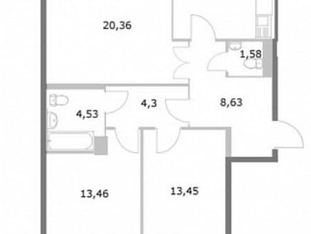 Продажа трехкомнатной квартиры, 87.47 м², этаж 11 из 11. Фото 4