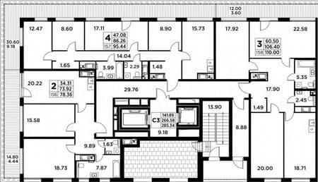 Продам четырехкомнатную квартиру, 95.4 м², этаж 14 из 14. Фото 7