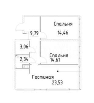 Купить трехкомнатные апартаменты, 67.8 м², этаж 10 из 24. Фото 5