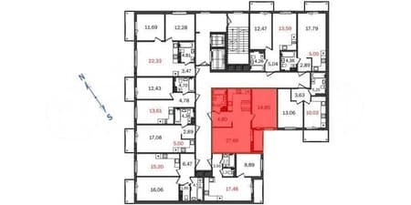 Продам однокомнатную квартиру, 52.1 м², этаж 1 из 12. Фото 1