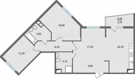 Купить четырехкомнатную квартиру, 92.3 м², этаж 7 из 17. Фото 1