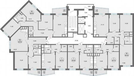 Продажа трехкомнатной квартиры, 70.8 м², этаж 15 из 17. Фото 1