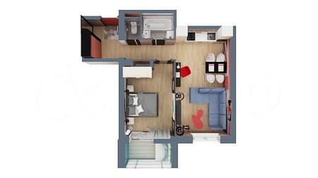 Объявление о продаже однокомнатной квартиры, 44.8 м², этаж 3 из 9. Фото 1
