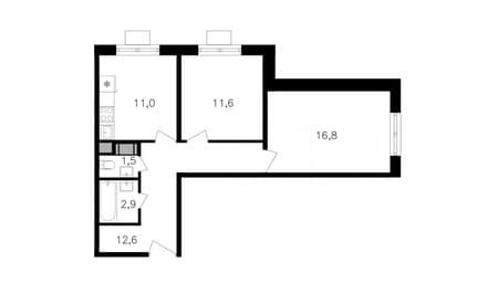Купить двухкомнатную квартиру, 56.4 м², этаж 21 из 27. Фото 1