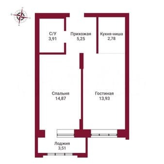 Продам двухкомнатную квартиру, 44.3 м², этаж 23 из 27. Фото 5