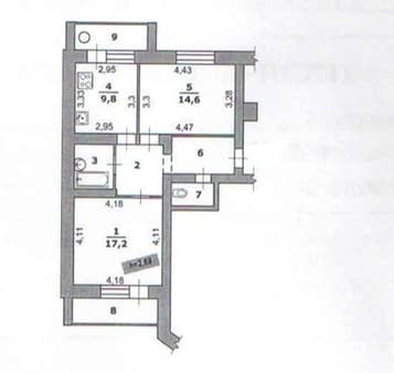 Продажа двухкомнатной квартиры, 62.4 м², этаж 3 из 5. Фото 2