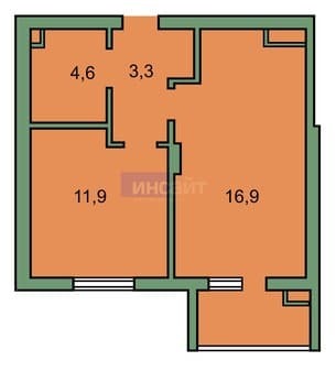 Продам однокомнатную квартиру, 38.7 м², этаж 3 из 3. Фото 10