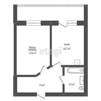 Продажа однокомнатной квартиры, 39.4 м², этаж 2 из 10. Фото 4