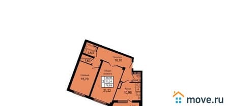 Продам двухкомнатную квартиру, 76.89 м², этаж 3 из 9. Фото 1