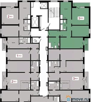 Продам трехкомнатную квартиру, 85.9 м², этаж 17 из 17. Фото 1