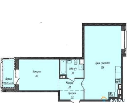 Продам однокомнатную квартиру, 61.8 м², этаж 3 из 4. Фото 1