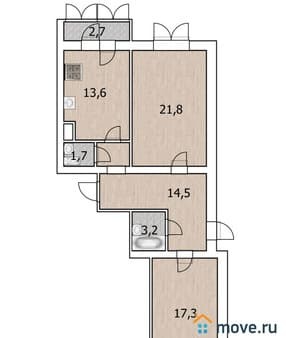 Продам двухкомнатную квартиру, 74.4 м², этаж 2 из 4. Фото 7