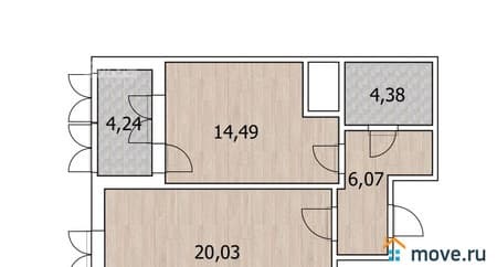 Продать однокомнатную квартиру, 43.4 м², этаж 5 из 25. Фото 3