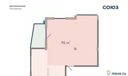 Продаем двухкомнатную квартиру, 96.24 м², этаж 4 из 7. Фото 1