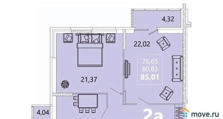 Продам двухкомнатную квартиру, 85 м², этаж 8 из 16. Фото 1