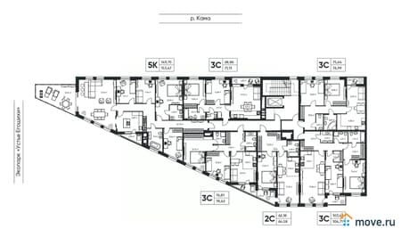 Объявление о продаже трехкомнатной квартиры, 78.62 м², этаж 2 из 6. Фото 3