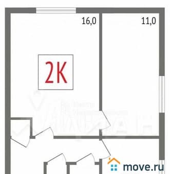 Продаем двухкомнатную квартиру, 41.9 м², этаж 4 из 5. Фото 1