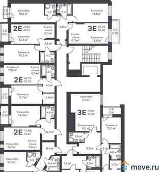 Продажа двухкомнатной квартиры, 42.2 м², этаж 3 из 6. Фото 4