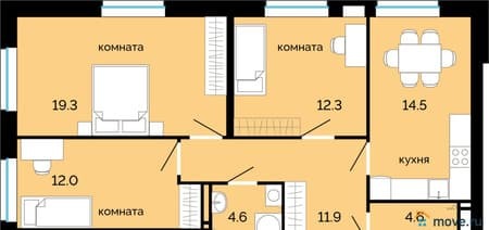 Продаю трехкомнатную квартиру, 79.2 м², этаж 2 из 25. Фото 1