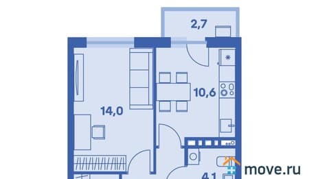 Продаю однокомнатную квартиру, 37.3 м², этаж 2 из 9. Фото 1