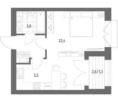 Продам однокомнатную квартиру, 37.7 м², этаж 11 из 11. Фото 2