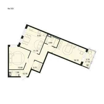 Продам двухкомнатную квартиру, 67.9 м², этаж 2 из 5. Фото 1