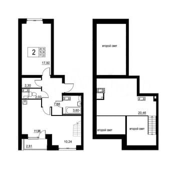 Продажа двухкомнатной квартиры, 76 м², этаж 3 из 3. Фото 1