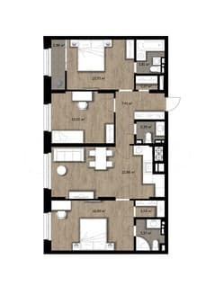 Продать трехкомнатную квартиру, 87.9 м², этаж 1 из 16. Фото 1
