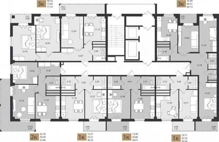 Купить трехкомнатную квартиру, 77.1 м², этаж 14 из 16. Фото 7