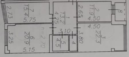 Продажа трехкомнатной квартиры, 90.3 м², этаж 3 из 9. Фото 1