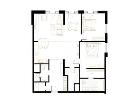 Купить четырехкомнатные апартаменты, 110.5 м², этаж 2 из 5. Фото 1