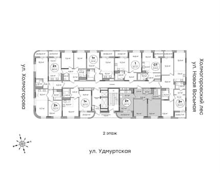Продаем двухкомнатную квартиру, 61.4 м², этаж 2 из 14. Фото 3