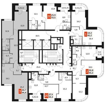 Продам трехкомнатную квартиру, 94.4 м², этаж 11 из 48. Фото 5