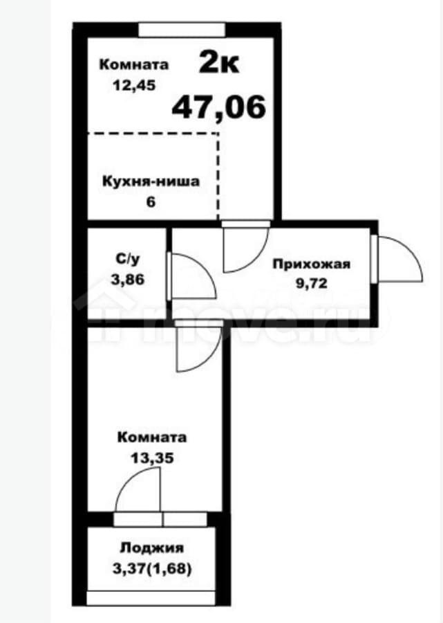 2-комн. квартира, 47 м²