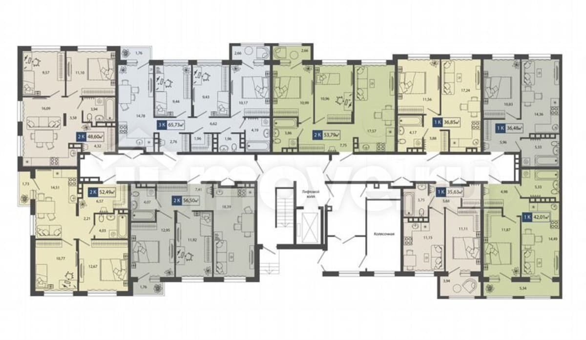 2-комн. квартира, 48.6 м²